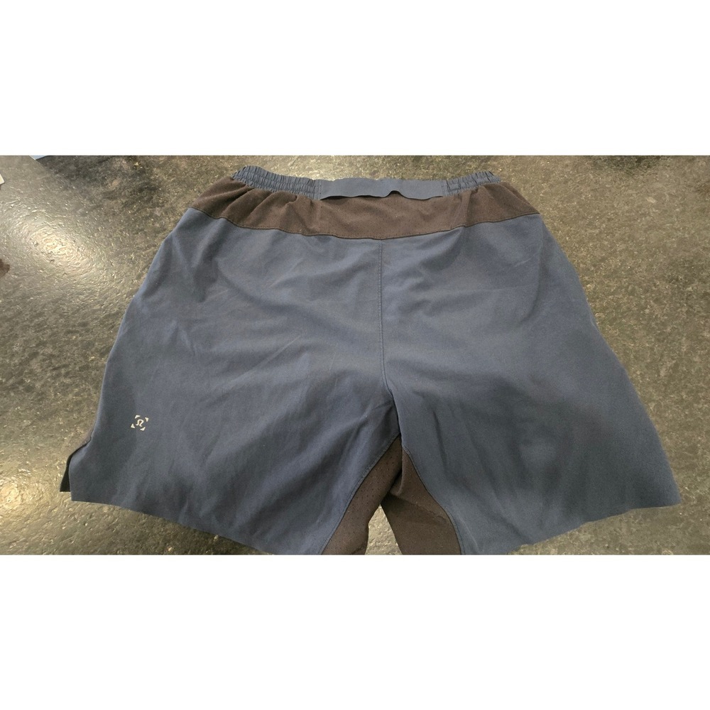 Athletic Shorts Men's Medium Blue Black Color Block Zip Pockets Athletic - Picture 6 of 7